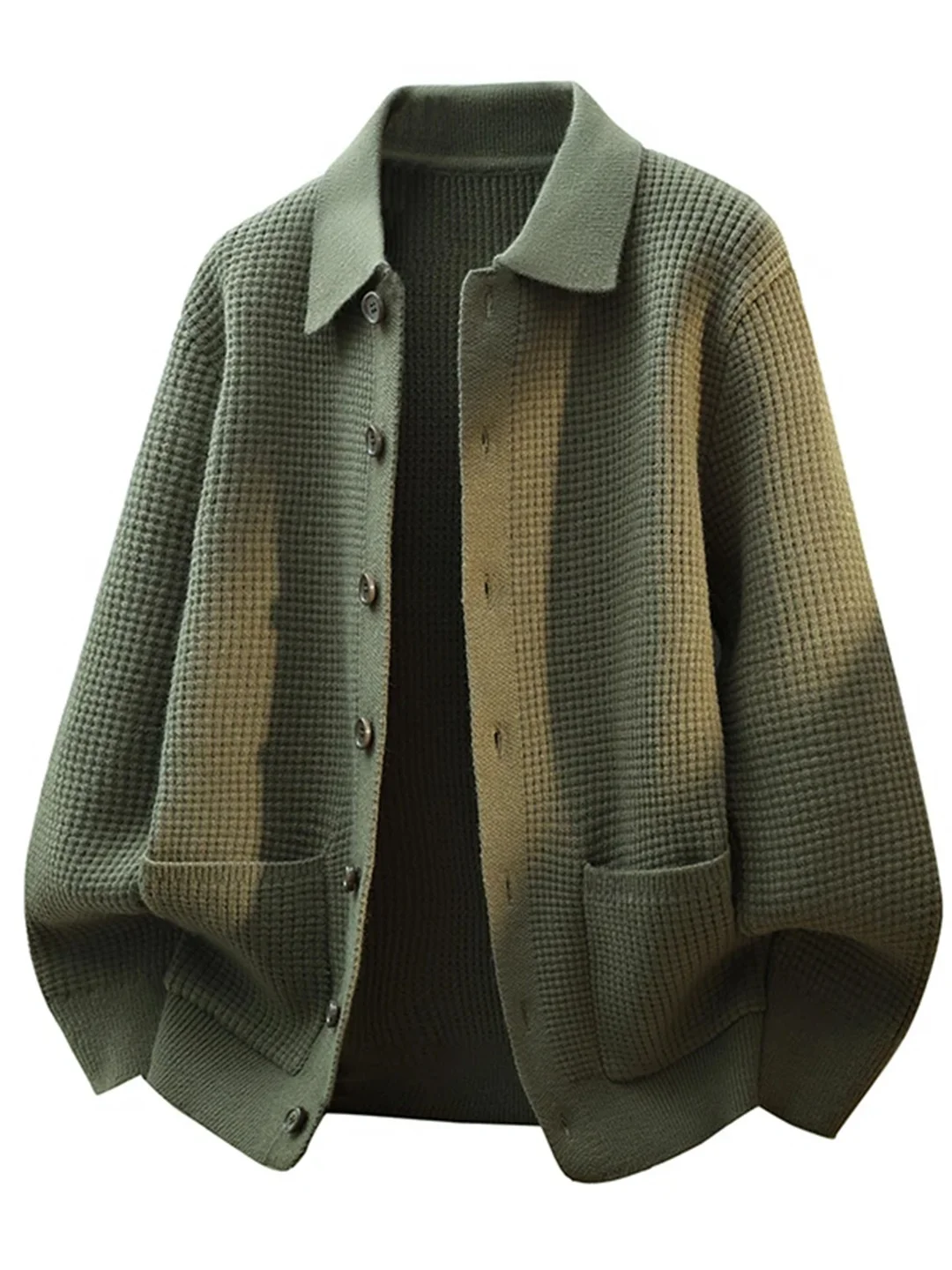 

Мужской вязаный свитер-пальто в американском ретро-стиле с воротником на пуговицах, премиум-класса, модный, для осени и зимы