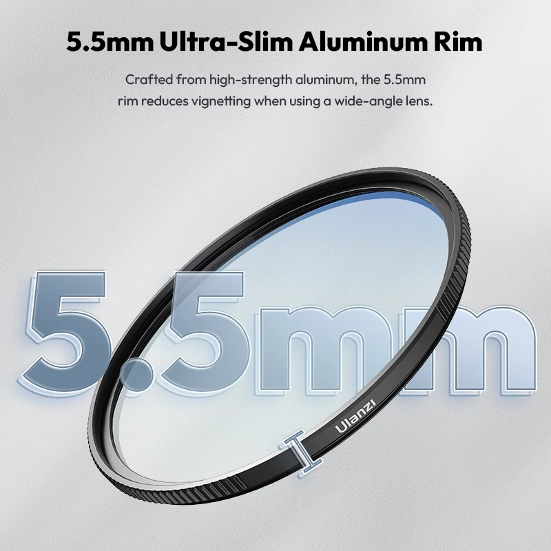 Ulanzi UV01 Protective UV Filter Shatterproof Camera Lens Filters 5.5mm Ultra-Slim Aluminum Rim