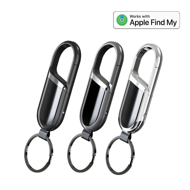 Gantungan kunci pintar, bluetooth Anti hilang airtag gantungan kunci alarm GPS Apple find my key tracker pencari carabiner gantungan kunci