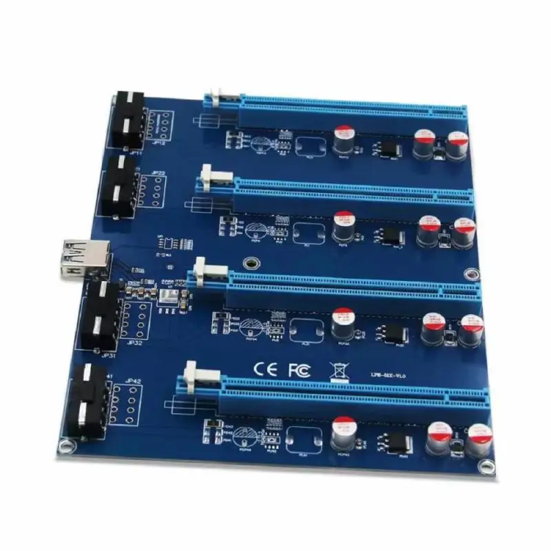 

Комплект расширения Pci-e X1 Toi-e X16, легкий разъем Mini Pci-e X1 Toi-e X16, портативная металлическая плата Pci-e 16x, слот Pci-e, синий