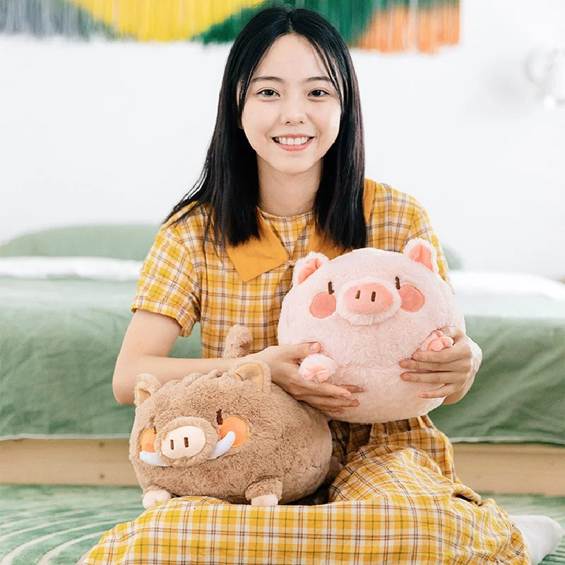 Pig Piggy Wild Boar Pendant Bag Decoration Key Chain Plush Toy Stuffed Doll Cartoon Animal Rest Pillow Cushion Boy Girl Pet Gift