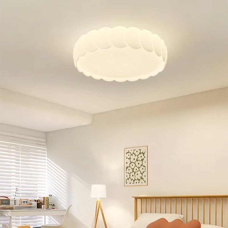 Plafonnier LED rond avec télécommande, lampe blanche, décoration pour salle à manger, chambre, foyer, cuisine