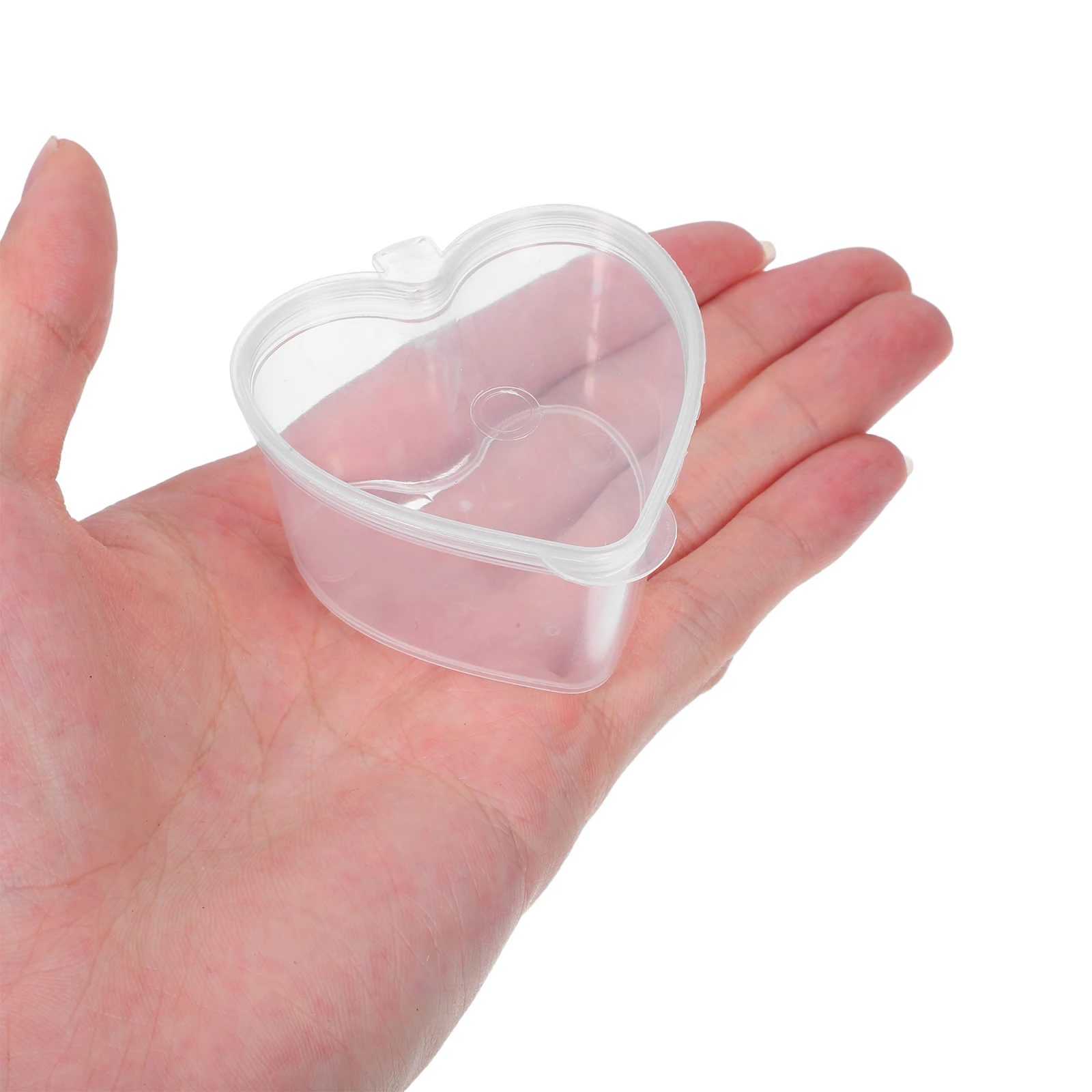 

100 pcs Sauce Cups Heart Shaped Plastic Food Containers Transparent Storage Jars for Spice No Seal Plastic