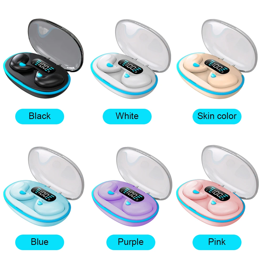 Auricolari per il sonno invisibili BT 5.3 Touch Control Auricolari per micro sonno senza senso IPX5 Cuffie auricolari aperte impermeabili per un sonno migliore