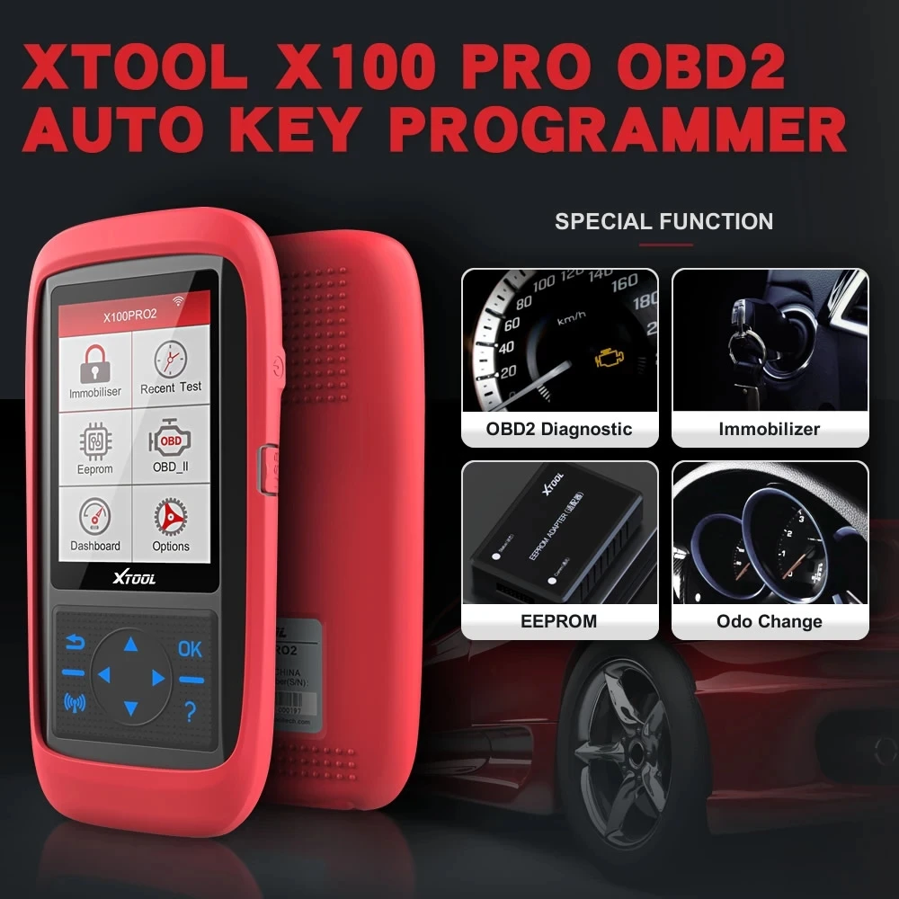 XTOOL X100 Pro2 OBD2 Automotive Scanner Key Programmer with EEPROM Adapter Code Reader Car Diagnostic Tools Lifetime Free Update