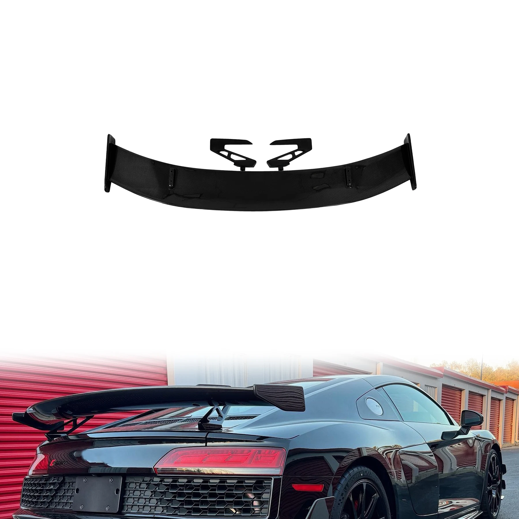 Audi R8 Auto Parts RWD Style Rear Spoiler Dry  Carbon Fiber Body Kits Automotive Accessories Rear Wing For Audi R8