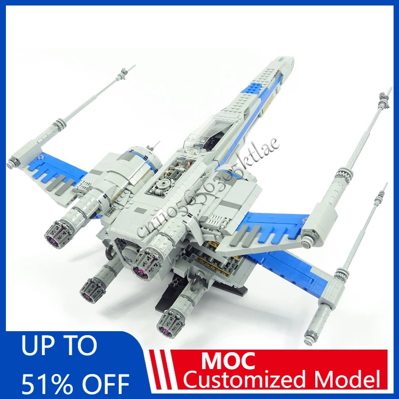 1950pcs Moc Star Battle UCS Resistance T-70 X Wing Starfighter Model Building Blocks Bricks Diy Creative Assembly Toy Kid Gift