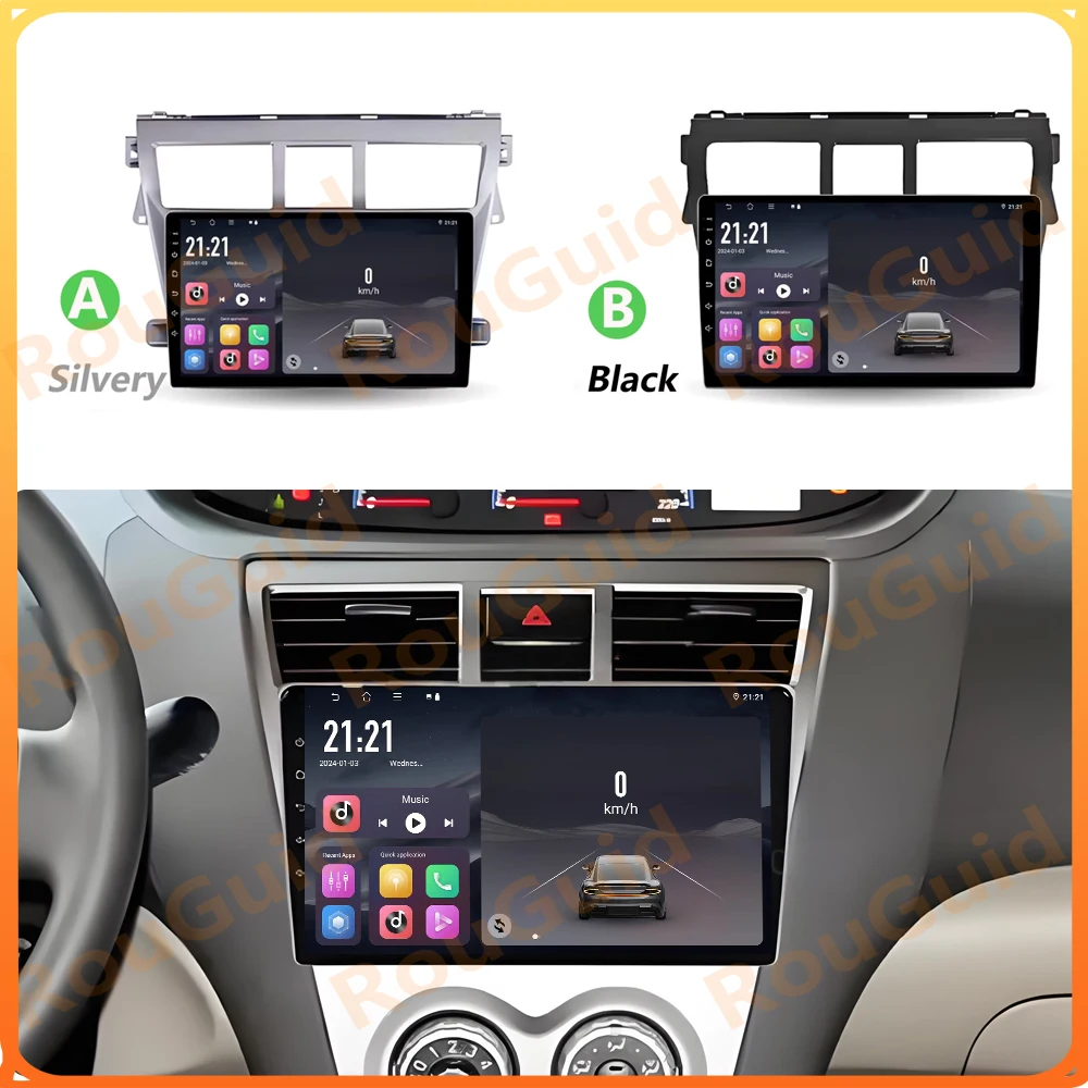 Android 16 Car Radio For Toyota Vios Yaris 2007 2008 2009 2010 2011 2012 Multimedia Player Video 2k Touch Screen 5G Wifi Stereo