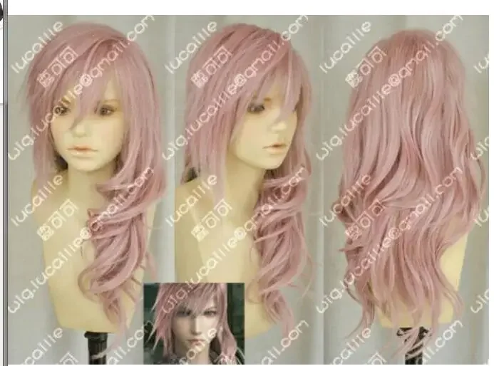 New Final Fantasy 13 Lightning serah New Long Mix pink Cosplay Wig