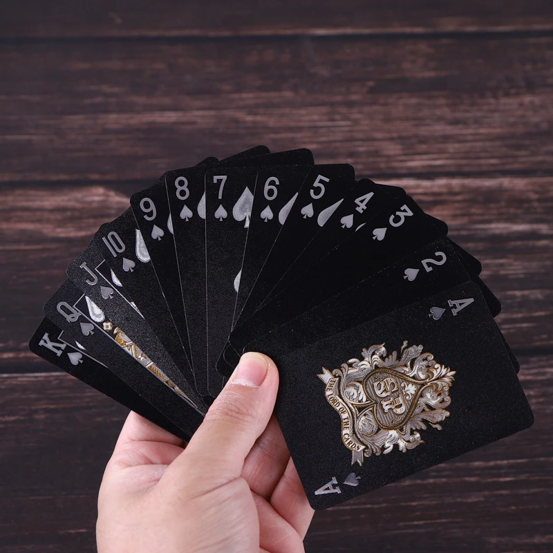 Printing Creative Playing Cards Gold Foil Black Poker Black Gold US Dollar Playing Cards Group Game Card Waterproof