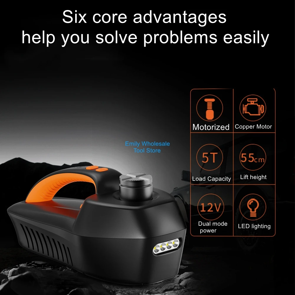 

Car Electric Jack LCD 12V Impact Wrench Multifunctional Hydraulic Jack Car Equipment