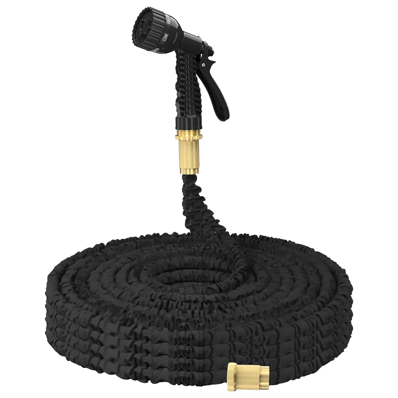 200ft 60m Garden Hose Strongest Rubber Inner Hose with 7 Function Gun Universal Connector for Pet Car Garden Deck Window