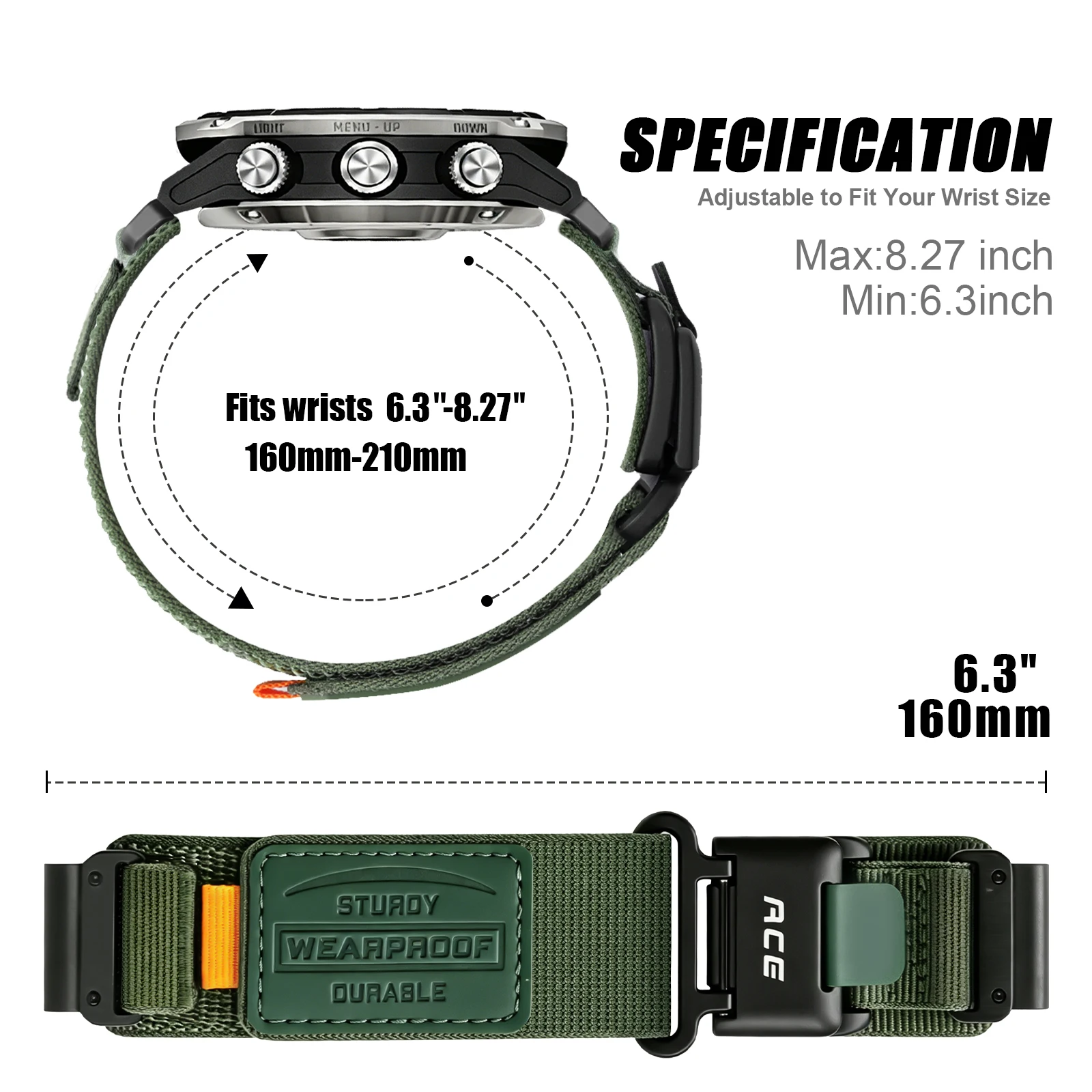 Kompatibel mit Garmin Uhrenarmband 22mm 26mm Schnellverschluss Nylonband für Fenix 8 7 7X 6 5 Epix Gen2 Enduro 3 Herren Sport Ersatzband – Detail 7