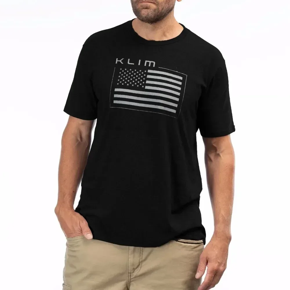 

2025 Men T Shirt Casual Logo T-shirt Graphic Oversized Sports Tops Breathable Comfortable Klim Streetwear S-3XL Cool Tee