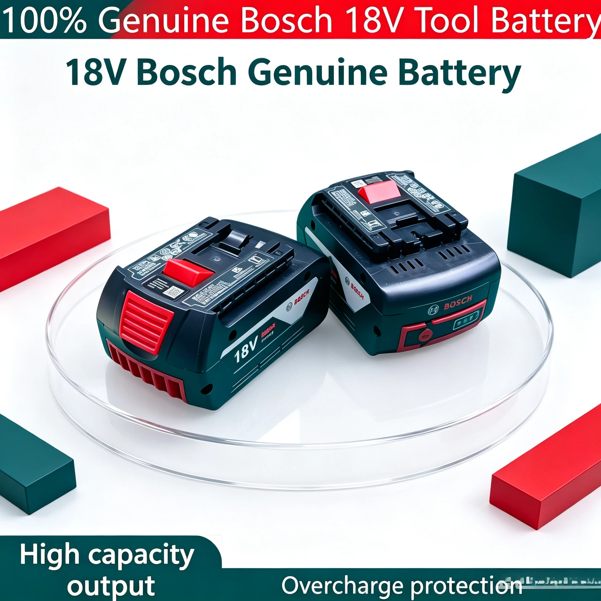 Durable Original Bosch 18V 5.0Ah 6.0Ah Battery, Bosch BAT609 BAT609G BAT618 BAT618G Rechargeable Power Tool Battery