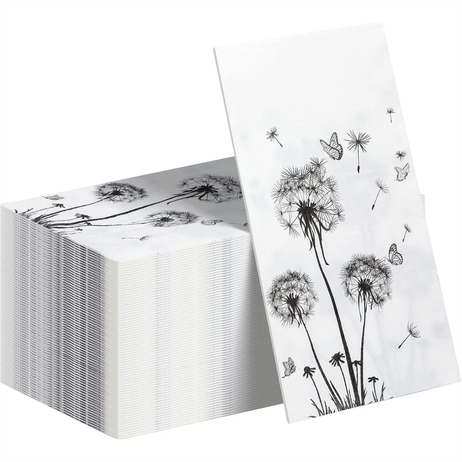 

Disposable Dandelion Hand Towels for Bathroom, 100 Sheets Guest Paper Napkins for Dinner Party Kitchen Wedding Supplies (4.3 x