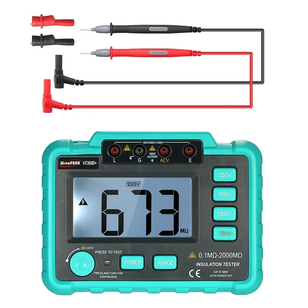 Digital multimeter measuring instrument digital insulation resistance tester electrical instrument megohmmeter VC60B+