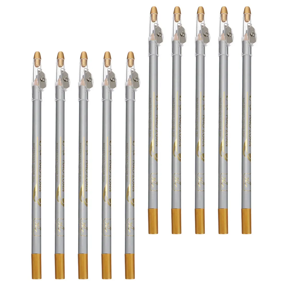10Pcs 2-in-1 Waterproof Eyebrow Pencil Natural Look Makeup Pen Built-in Sharpener Lightweight Portable Tool for Outdoor