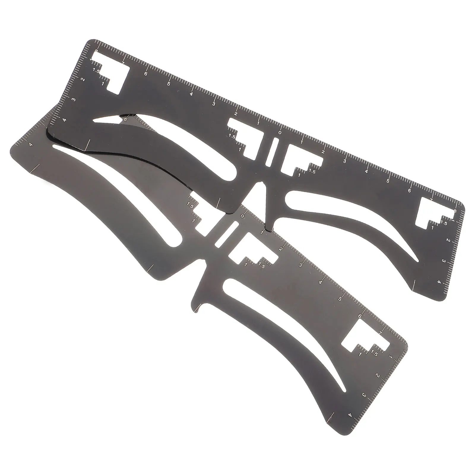 Strumento per righello per sopracciglia Guida di misurazione in metallo per sopracciglia perfette Stencil per modellare Adesivo adesivo per modello di posizionamento per trucco fai-da-te