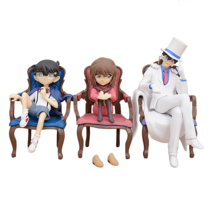 Detective Conan Rachel Jimmy Kudo Haibara Ai Kuroba Kaito Sitting Posture Chair Action figure toys doll Kids gift