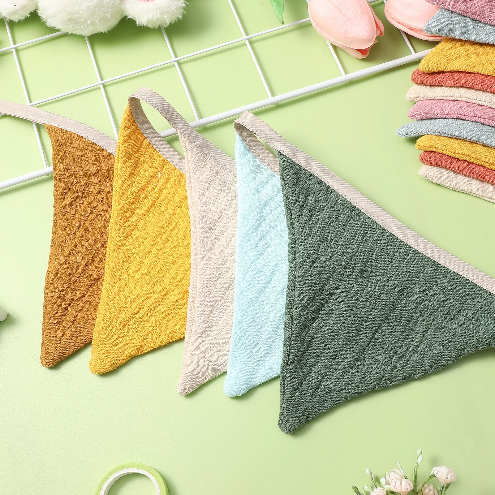 

2Pcs Outdoor Triangle Pennant Flag Bunting Colorful Cotton Banner Soft Washable Party Birthday Wedding Room Decorations