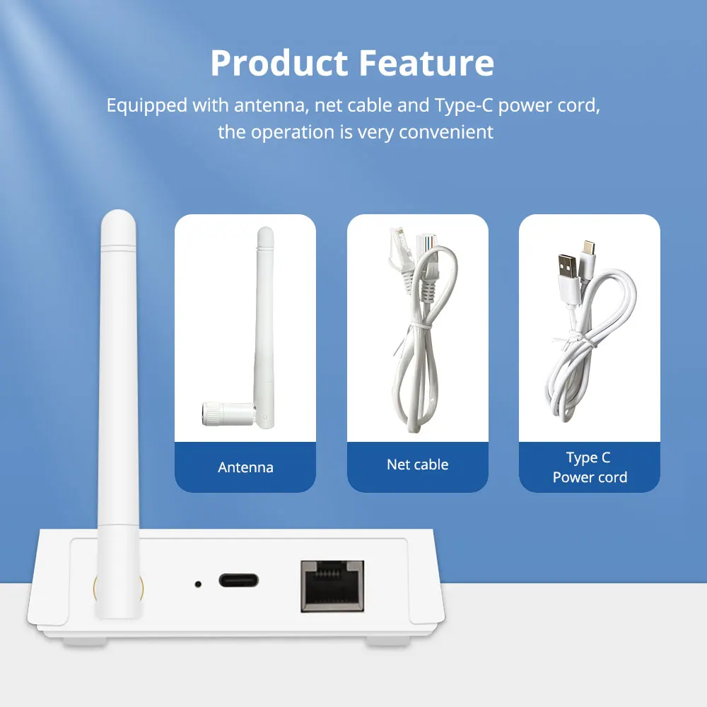 Zemismart-Zigbee Homekit Hub com cabo de rede, antena com fio, conexão Gateway Smart Home, controle remoto do aplicativo