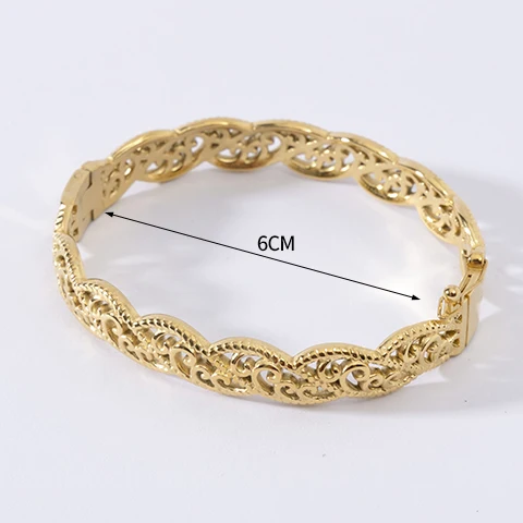 LUIZADA Vintage vergoldetes Armband für Frauen, Edelstahl, Luxus-Armreif für afrikanische Hochzeit, neue exquisite Braut, Verlobung – Detail 23