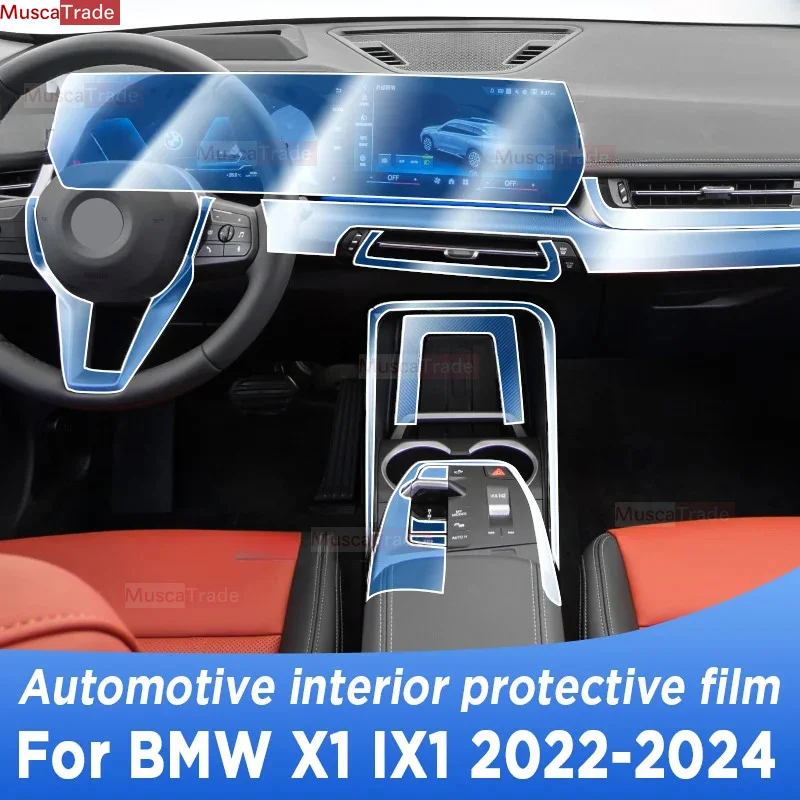 

For BMW X1 IX1 2023-2024 U11 Gearbox Panel Navigation Screen Automotive Interior Protective Film Anti-Scratch TPU Accessories