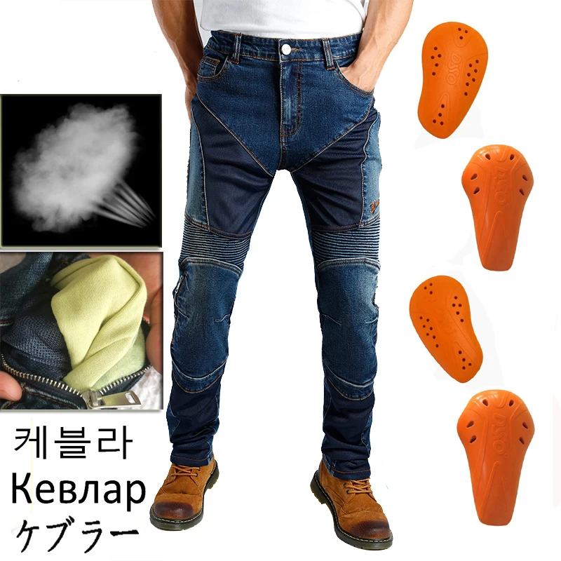 

Summer mesh design Motorcycle Pants Men's Aramid Riding Pants Motorbike Touring Motocycle Trousers Protective