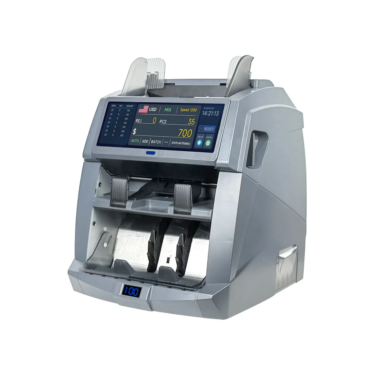 

WEIRONG HK6070-MAX03 Heavy Duty Bank Grade Two-Pocket Full Fitness Banknote Sorting Machine New Channel Modular Design 7.8"