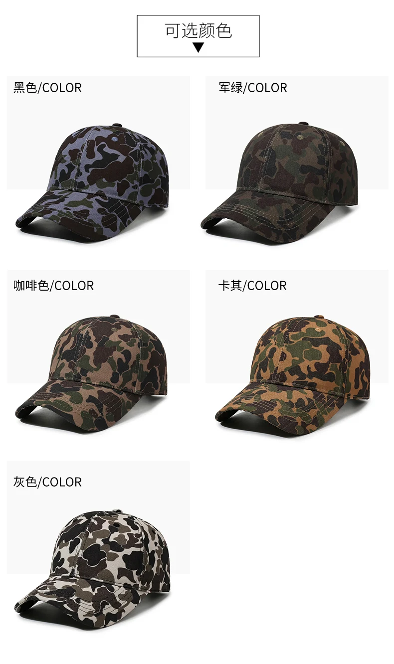 Vintage Camouflage Workwear-Stil Amerikanische Neue Baseballkappe Unisex Outdoor Verstellbarer Sonnenhut Modischer UV-Schutz – Detail 7