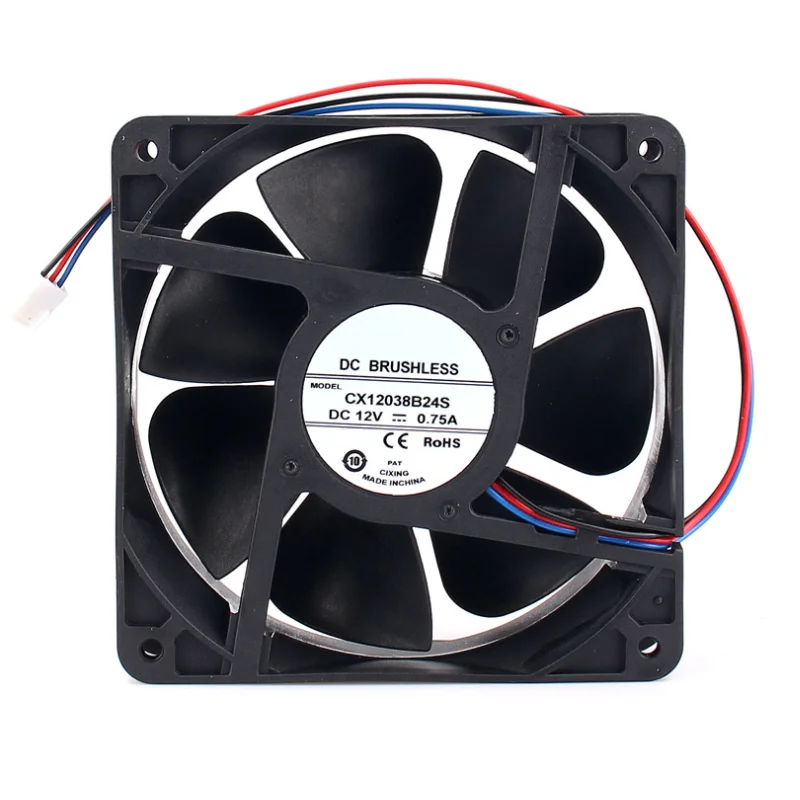 PC fan cooler 12038 machine S19  fan DC12V4.8A Four-wire six-wire T9+S17 Ball bearing fan for heat dissipation