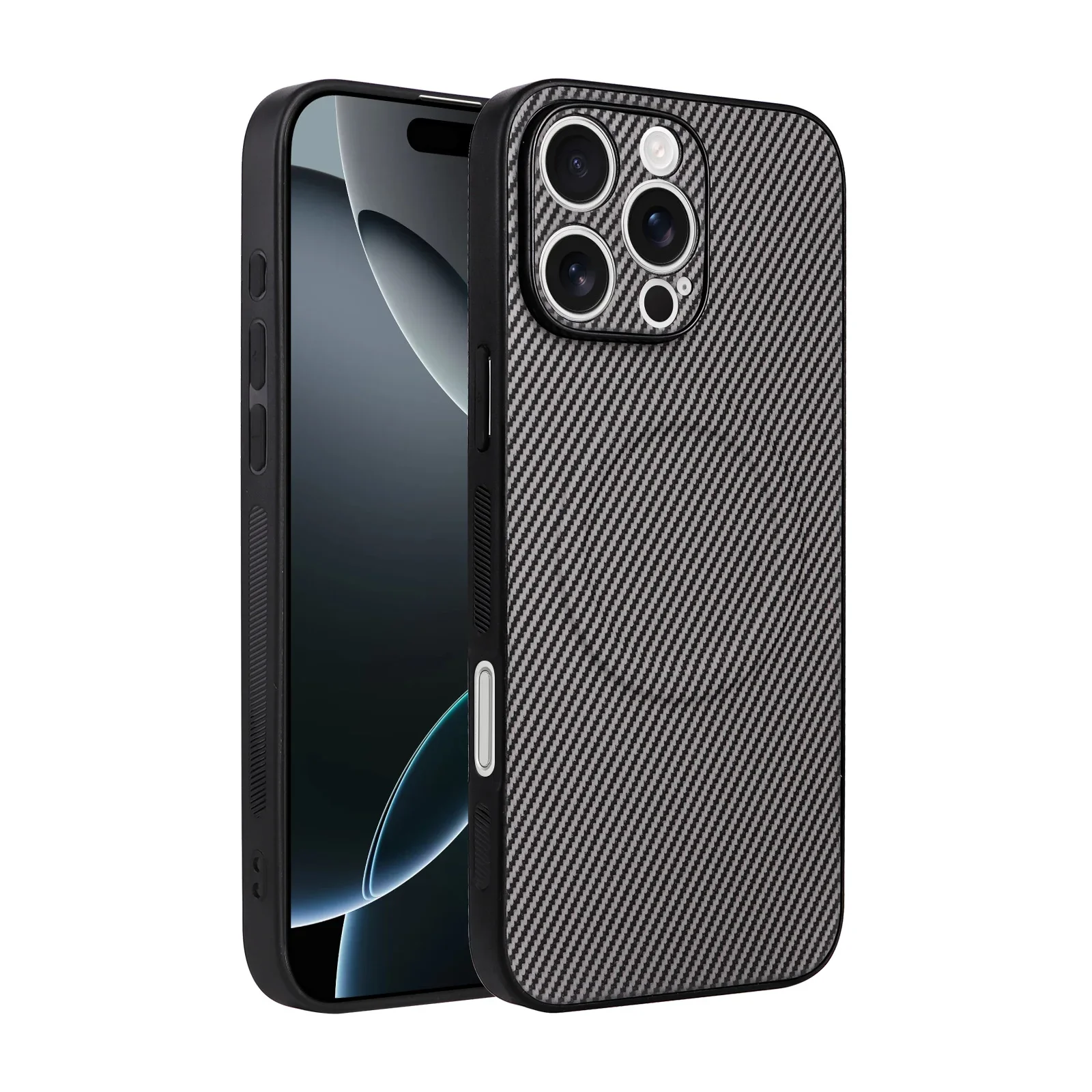 Magnetische Lederhülle für iPhone 16 15 14 13 12 11 Pro Max Plus 17e Cover mit Kohlefaser-Textur Mag-safe Rundum-Kameraschutz