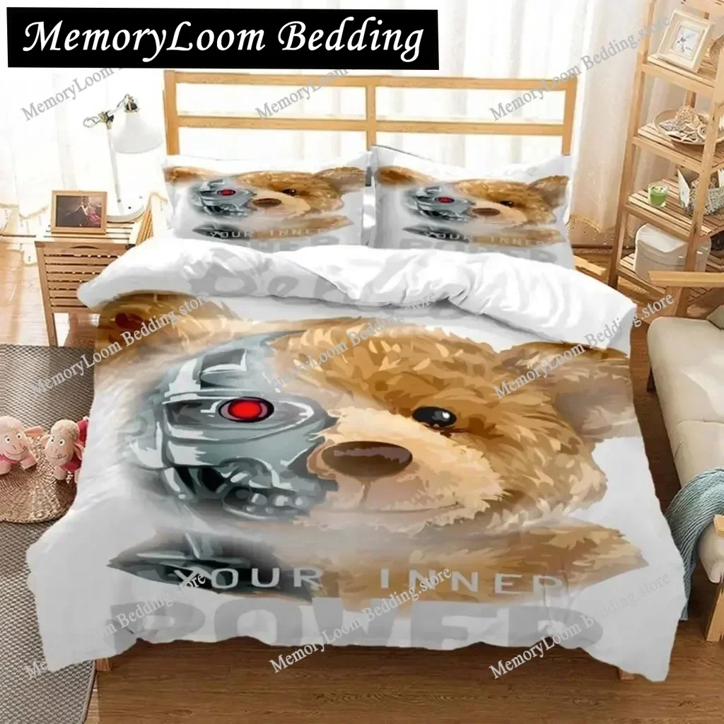 

Cute Little Bear Printed Polyester Soft And Comfortable Comforter Bedding Sets For Children Complete Size Customizable