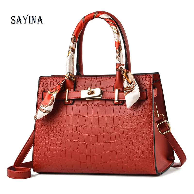 Leather Women Messenger Bags Crocodile Female Crossbody Shoulder Hand Bags for Women 2024 High Quality Ladies Simple Handbags