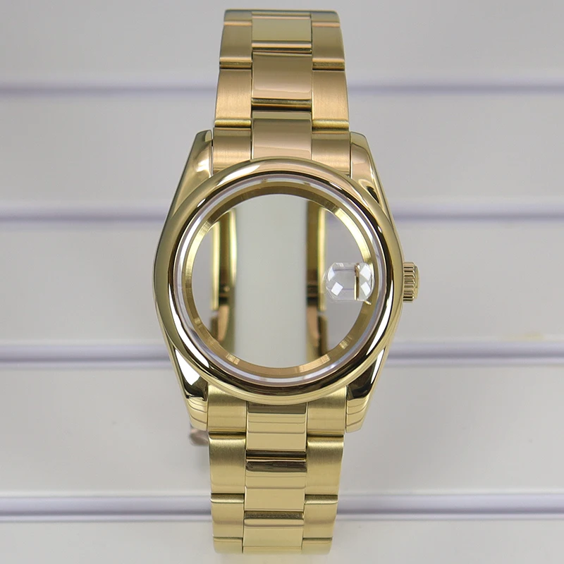 36mm/39mm Luxusgehäuse für NH35 NH36 NH38 Miyota 8215 Uhrwerk, Uhrengehäuse mit Saphirglas, Oyster/Jubilee-Armbandteile, 28,5mm Zifferblatt – Detail 2
