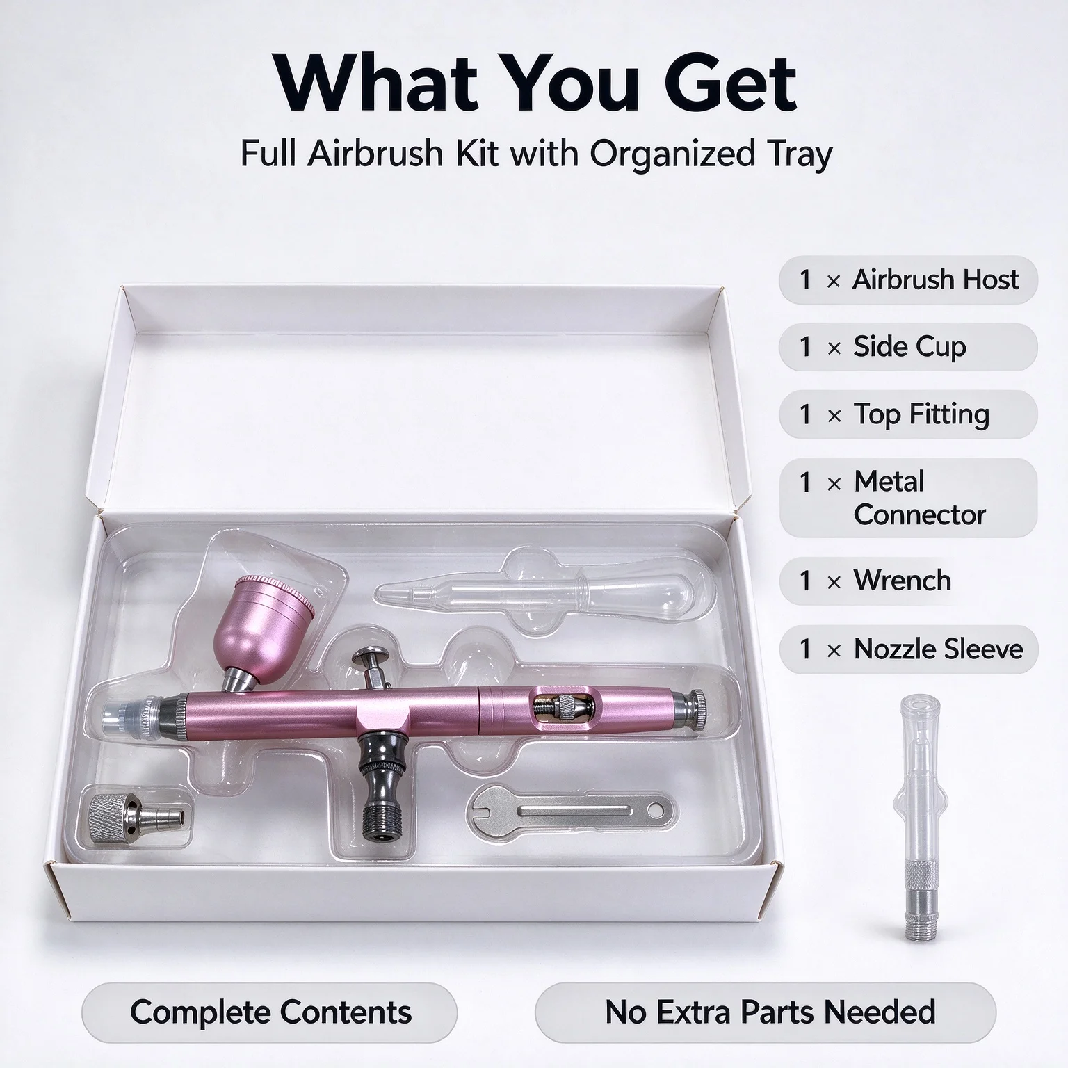Multi-Color Gravity Airbrush Kit, Adjustable Paint & Air Flow for Hobby Painting