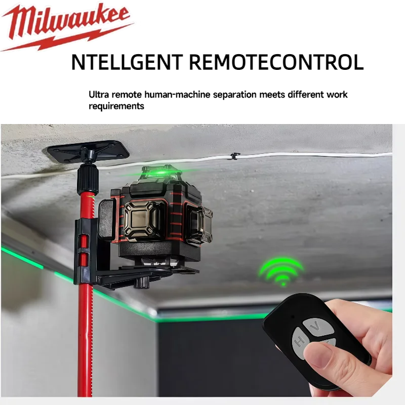 ميلووكي 4 جوانب * 360 درجة عمودي 4.2 فولت 3-4D مستوى الليزر شعاع أخضر 16 خطوط التسوية الذاتية العمودية عبر خط ليز #3