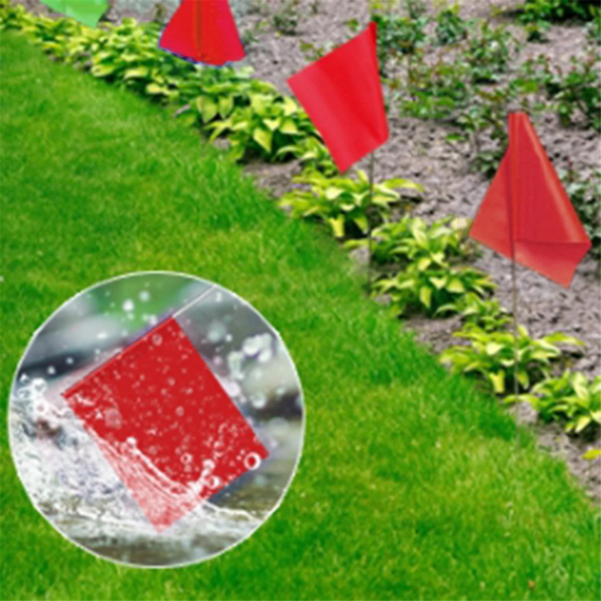 20pcs Red Marking Flags for Lawn, Lawn Marking Landscape Flags, Yard Watering Flags, Non-Stick Irrigation Flags