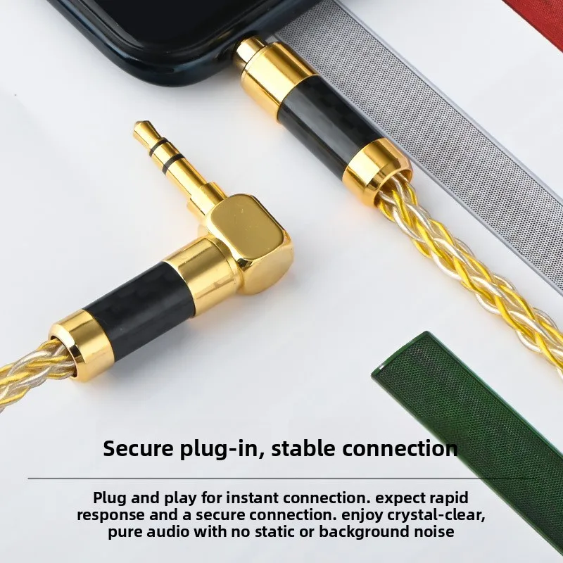 Carbon fiber 3.5 gold-plated DIY repair audio welding head 3.5mm earphone plug Audio plug 3.5mm