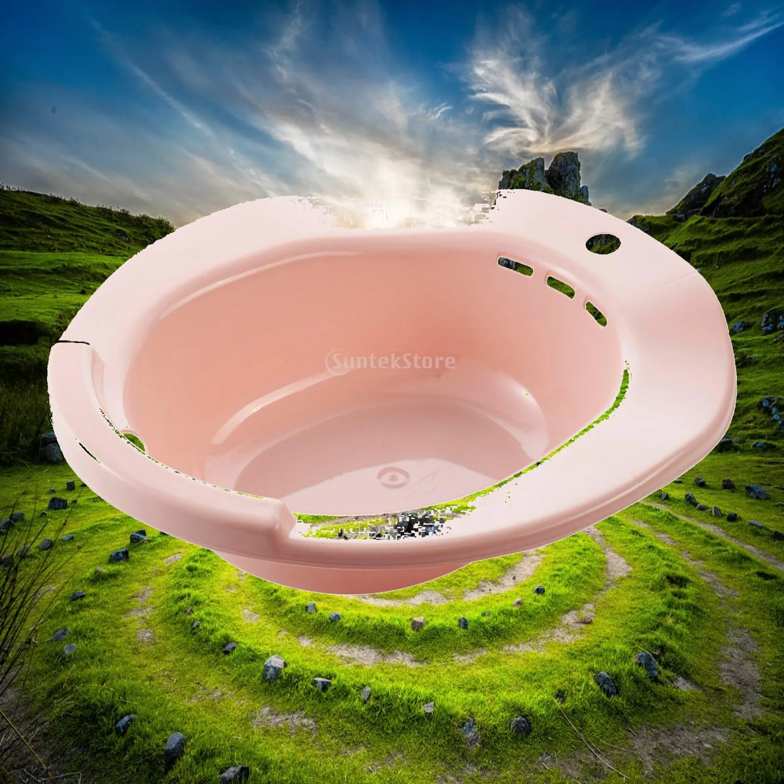 Hemorrhoid Treatment Basin No-Squat Design Postpartum Care Basin Easy to Clean over-the-Toilet Sitz Bath for Women, Elderly,