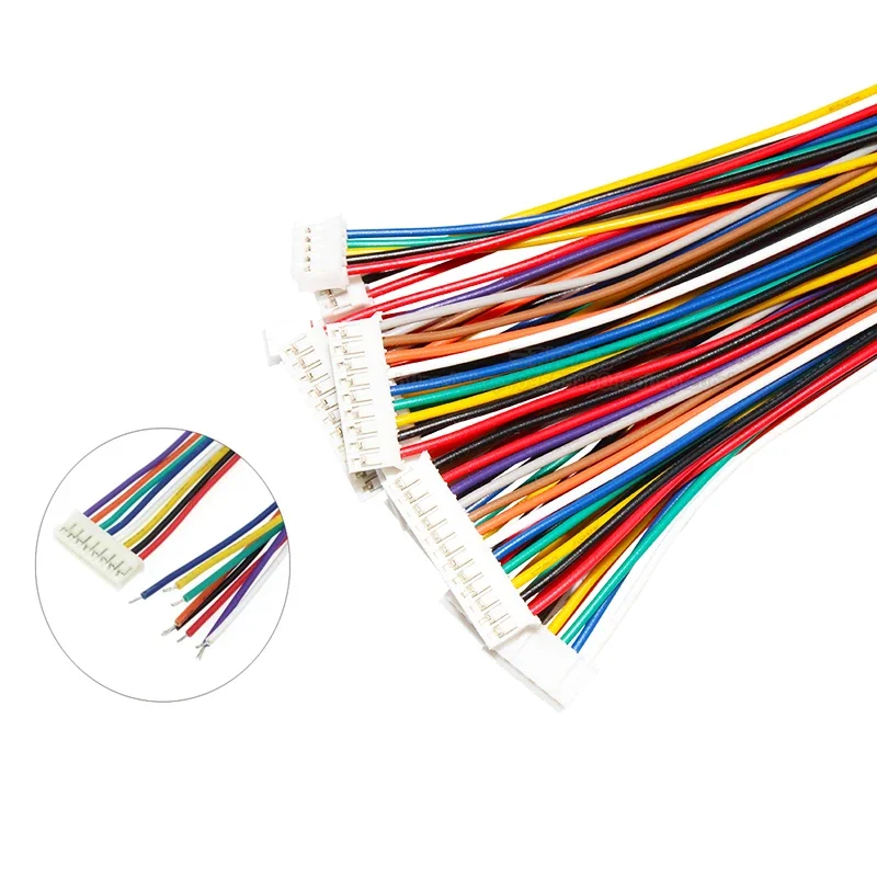 10PCS/lot 26AWG 10CM JST SH 1.0 MM Single Female Plug Connector With Wire Cables 100mm 2P 3P 4P 5P 6P 7P 8PIN 1.0MM SH 2.0