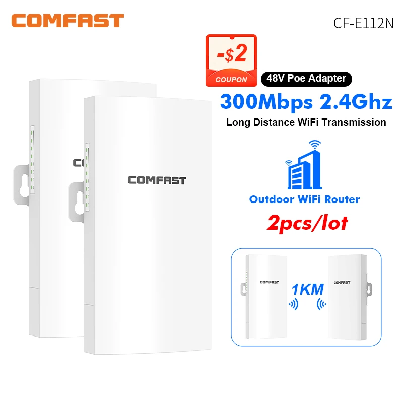 300Mbps 1KM Outdoor Wireless AP Bridge 2Ghz WIFI CPE Access Point 9dBi WI-FI Antenna Nanostation Signal Amplifier Router Repeate