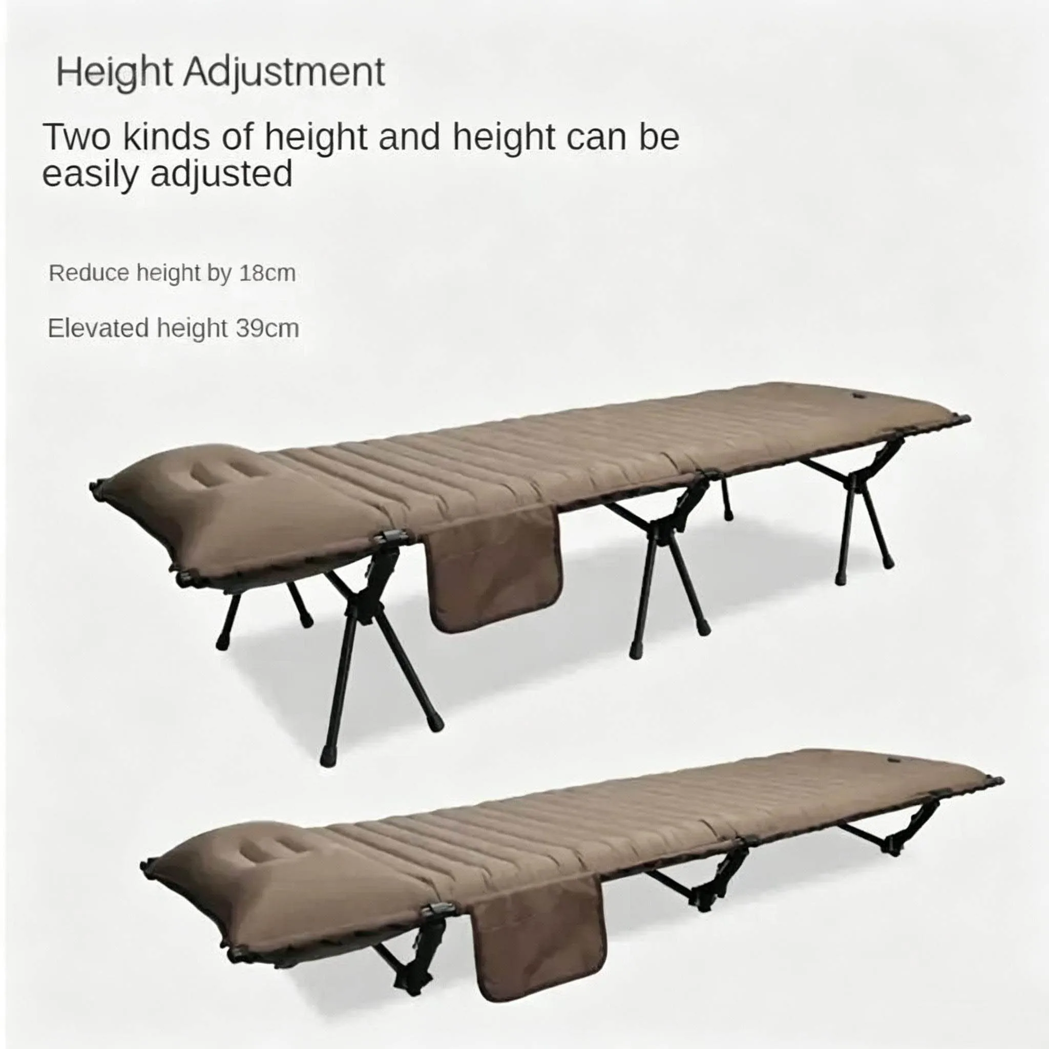 Creative Inflatable Folding Beds for Camping Modern Aluminum Alloy Portable Folding Bed Fashionable Lunch Break Beds for Office
