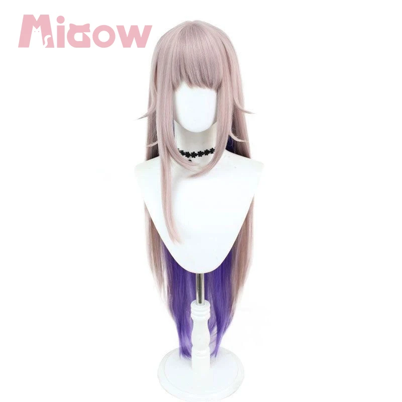 Honkai: Star Rail The Herta Cosplay Wig, Gradient Light Pink to Purple Pre-braided High Temperature Fiber Wig for Cosplay