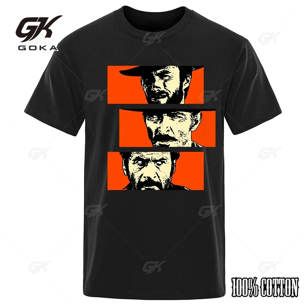 O bom o mau e feio blondie anjo olhos tuco cowboy t camisa das mulheres dos homens il buono brutto cattivo algodão camiseta