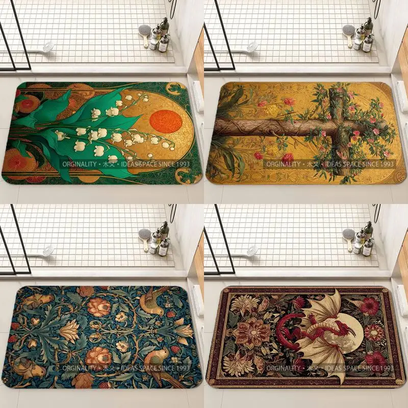 

Art Nouveau Lily Pad Living Room Decoration Home Sofa Non-Slip Carpet Study Bedroom Tatami Children'S Soft Floor Mat