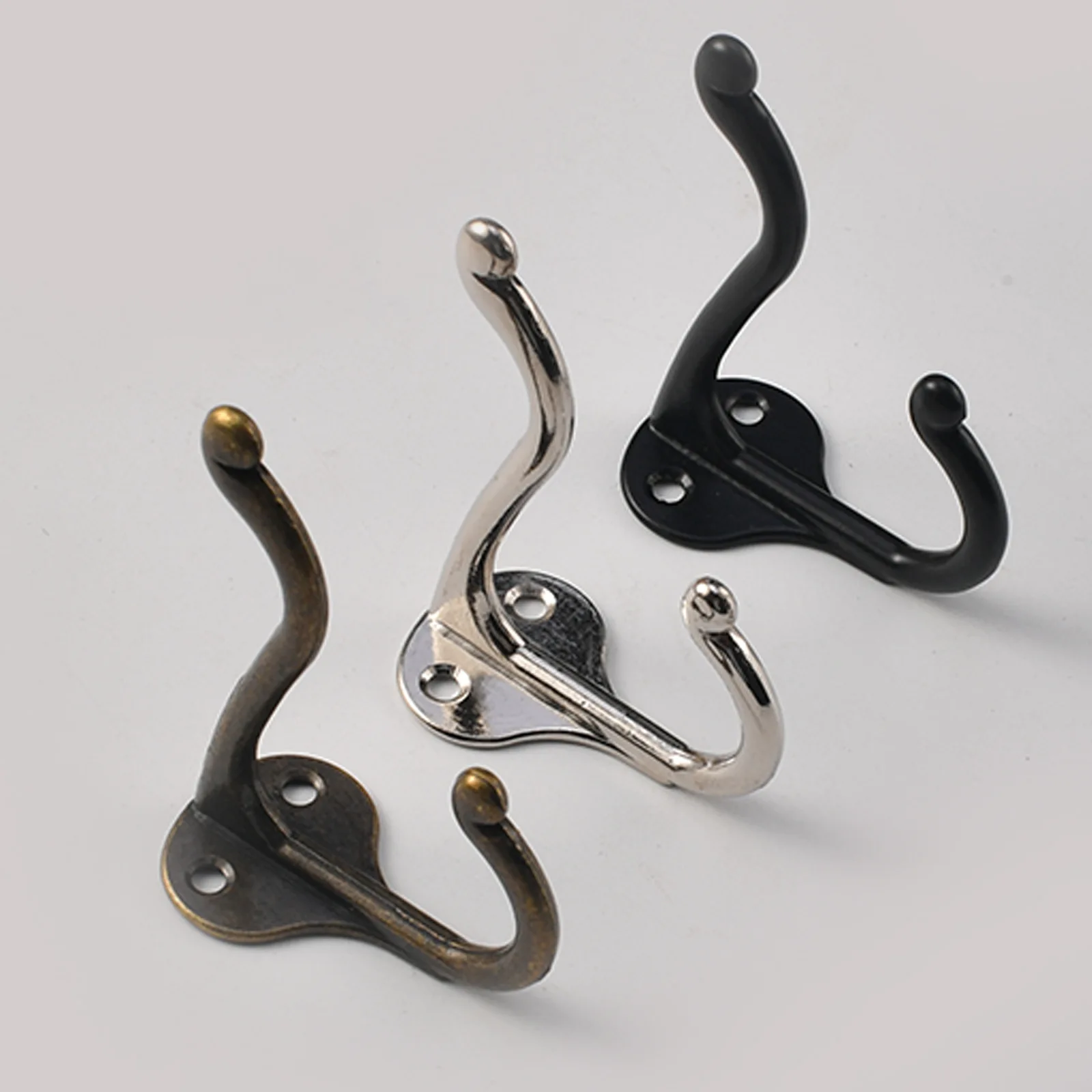 

Retro new Chinese home improvement accessories antique zinc alloy antique coat hook double hole hook door hanging clothes