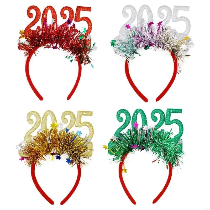 

N2UE Sparkling Gold New Year's Eve Headband 2025 Festive Party Accessory Comfort Fit