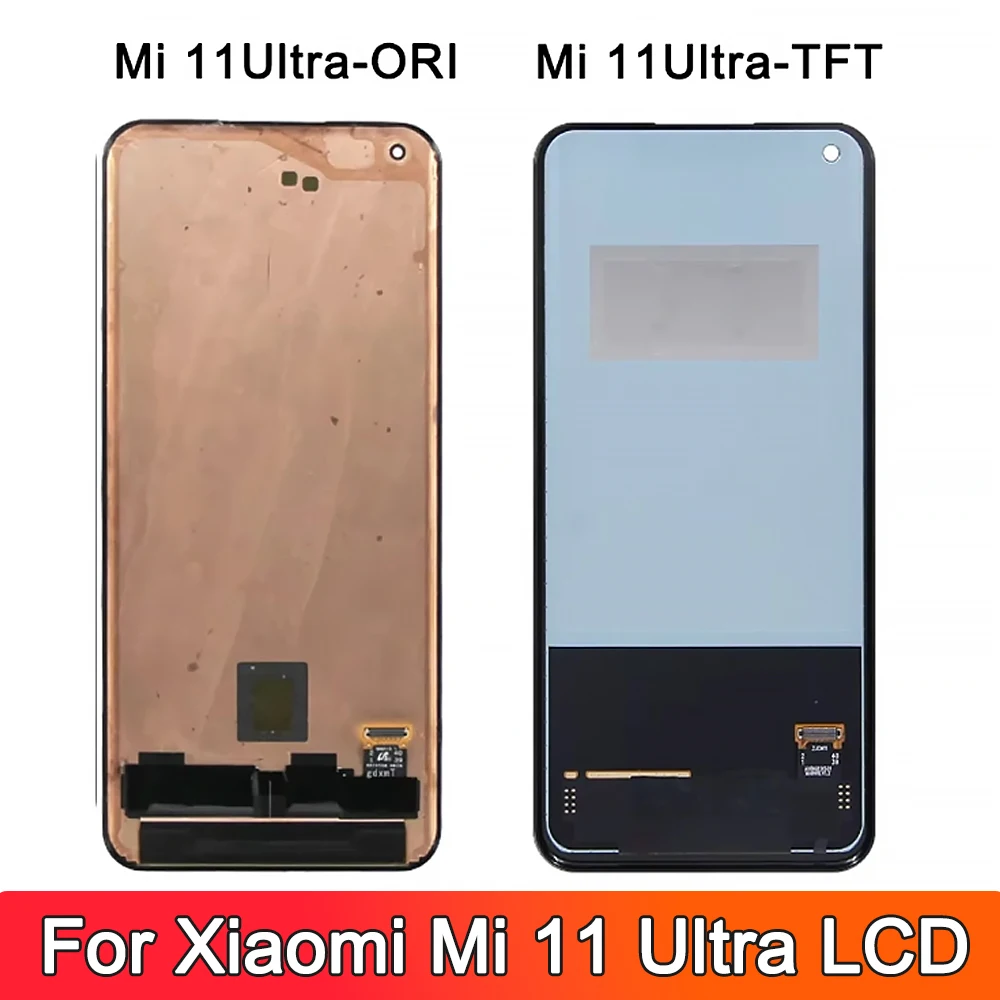 6.81\'\' Tested For Xiaomi Mi 11 Ultra LCD Display Touch Screen Digitizer Assembly For Mi 11Ultra M2102K1G M2102K1C LCD With Frame